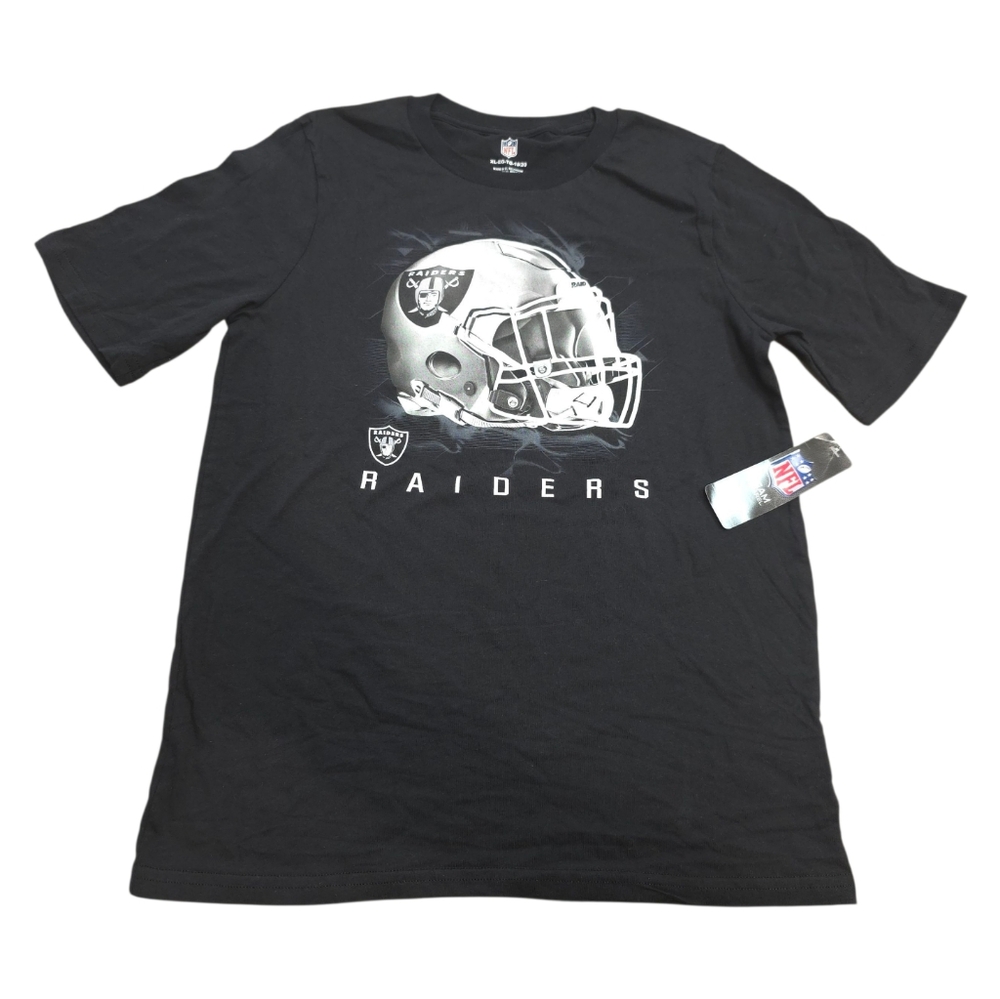 Raiders NFL Youth Black And Silver Short Sleeve T-Shirt, Xl 18/20